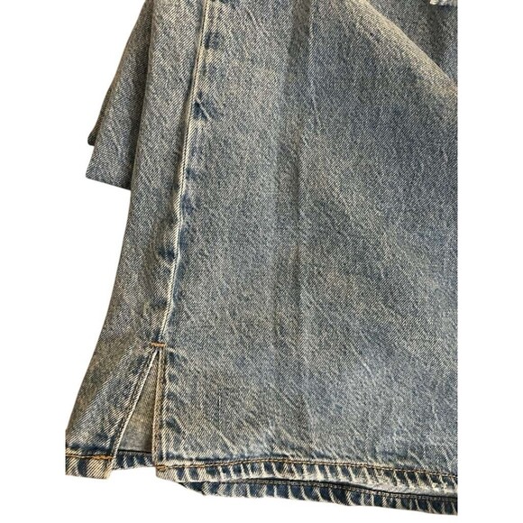 American Eagle Super High Rise Baggy Wide Leg Distressed Denim Jeans Size 14 - Picture 9 of 9